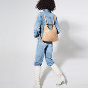 Quilted Vegan Leather Convertible Shoulder Bag