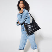 Quilted Vegan Leather Convertible Shoulder Bag