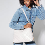 Quilted Vegan Leather Convertible Shoulder Bag