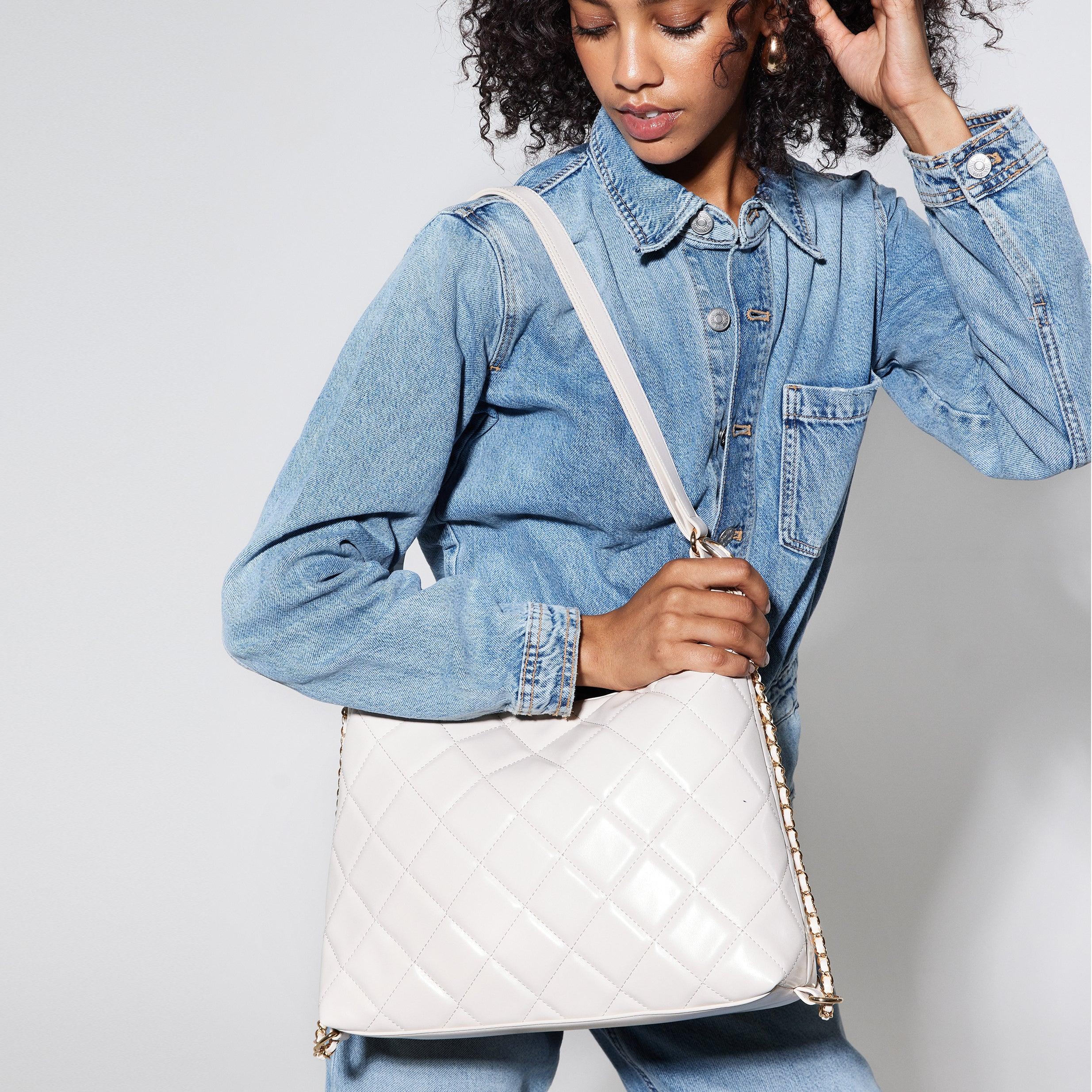 Quilted Vegan Leather Convertible Shoulder Bag
