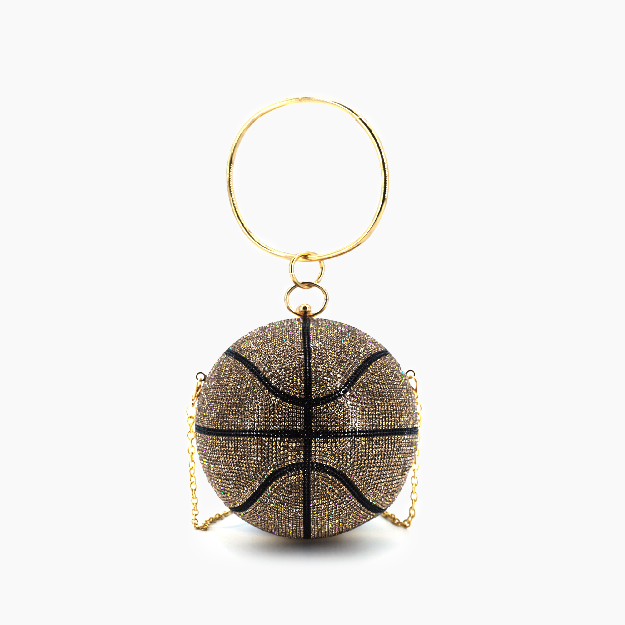 Dribble Rhinestone Basketball Clutch