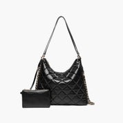 Quilted Vegan Leather Convertible Shoulder Bag