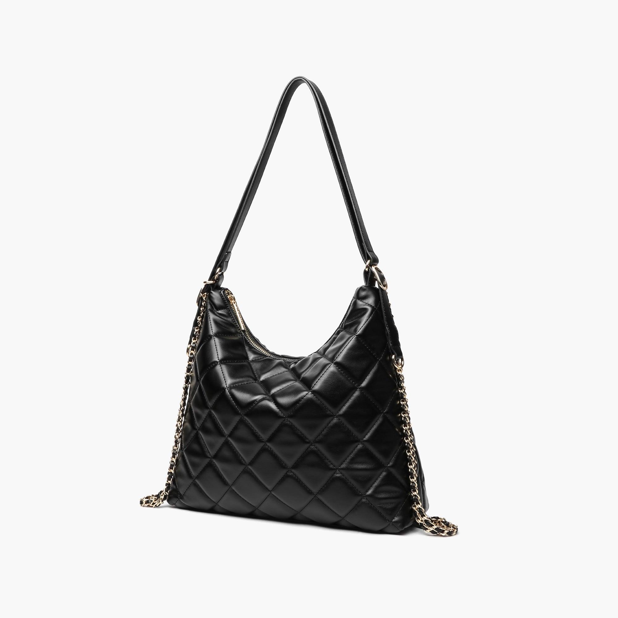 Quilted Vegan Leather Convertible Shoulder Bag