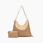 Quilted Vegan Leather Convertible Shoulder Bag