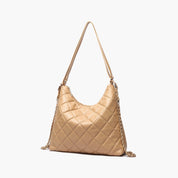 Quilted Vegan Leather Convertible Shoulder Bag
