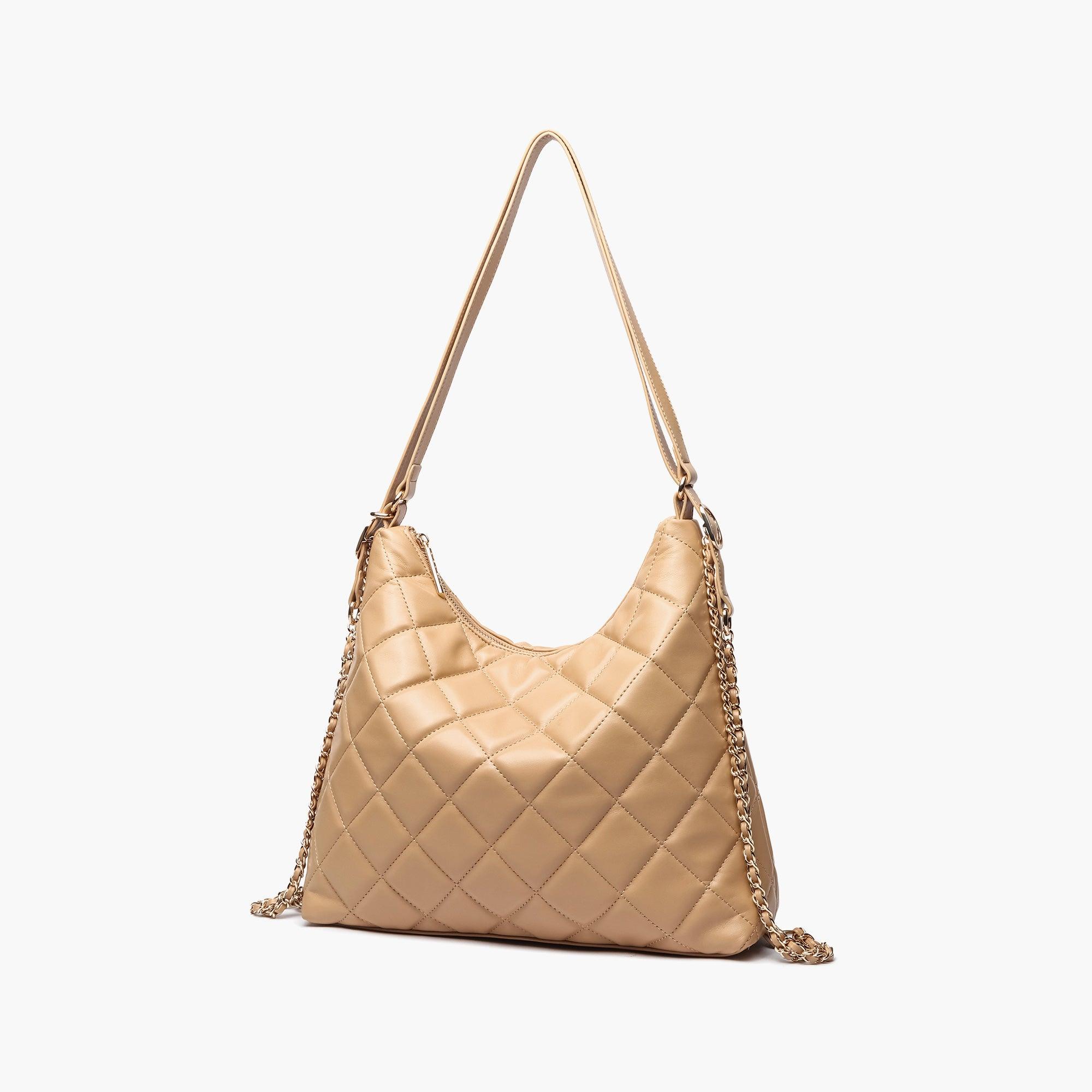 Quilted Vegan Leather Convertible Shoulder Bag