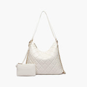 Quilted Vegan Leather Convertible Shoulder Bag