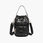 Lucky Quilted Puffer Bucket Crossbody Bag