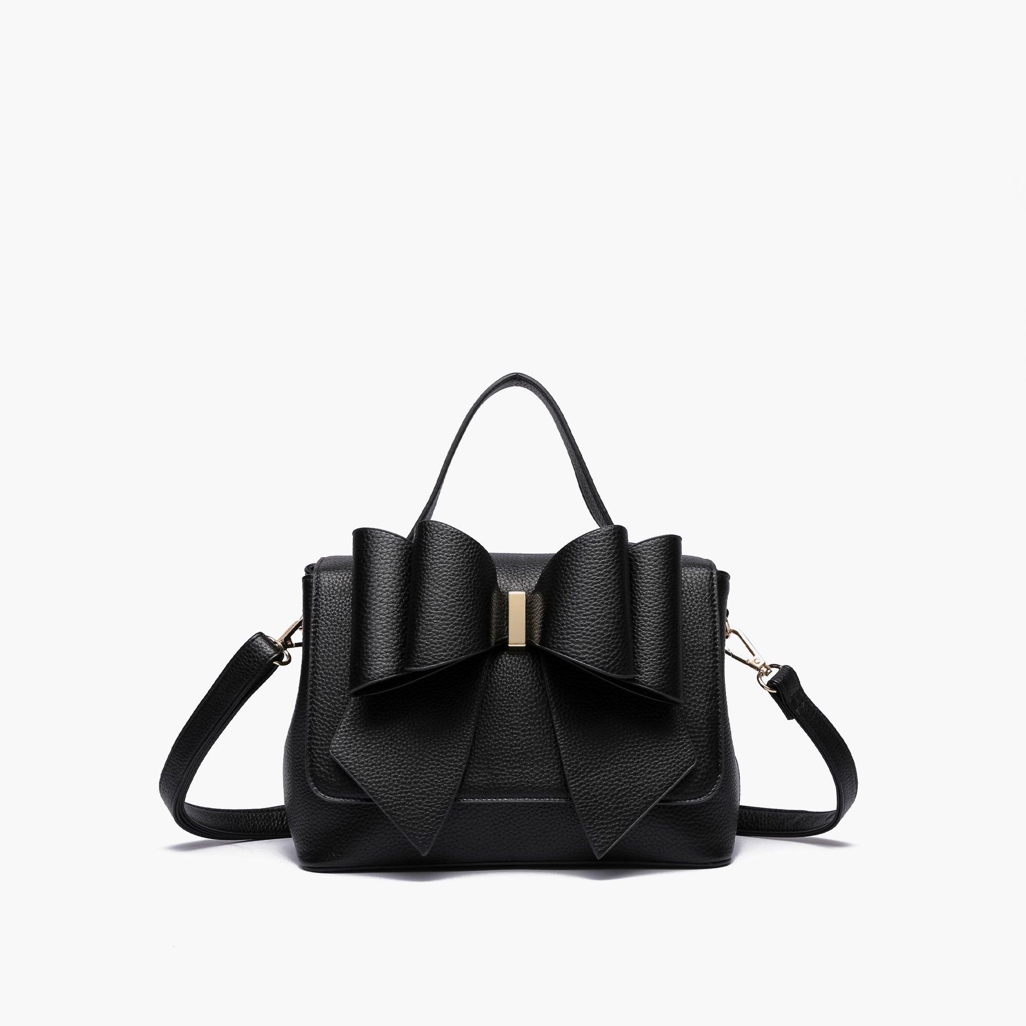 Eva Double Bow Vegan Satchel Crossbody Bag