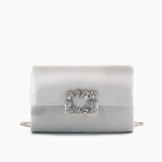 Clara Satin Rhinestone  Evening Clutch Bag