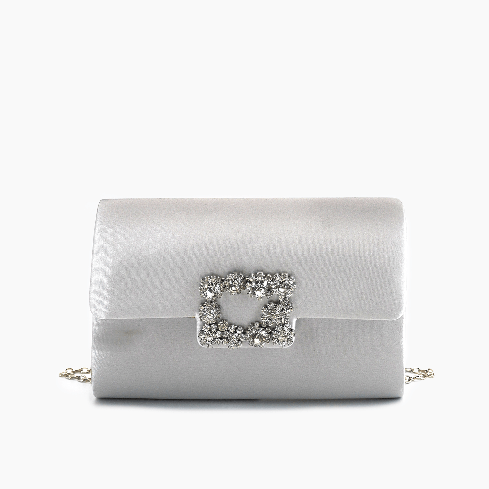 Clara Satin Rhinestone Evening Clutch Bag LIKE DREAMS