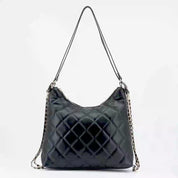 Quilted Vegan Leather Convertible Shoulder Bag