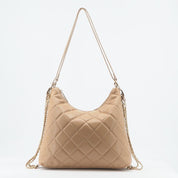 Quilted Vegan Leather Convertible Shoulder Bag