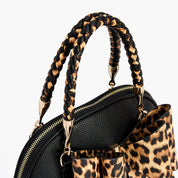 Leopard Top Handle Bow Crossbody Bag