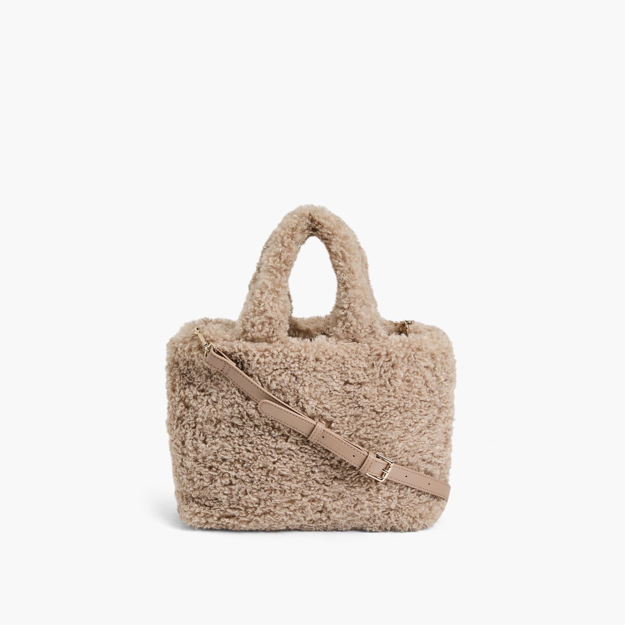 Demi Faux Fur Sherpa Square Shoulder Bag
