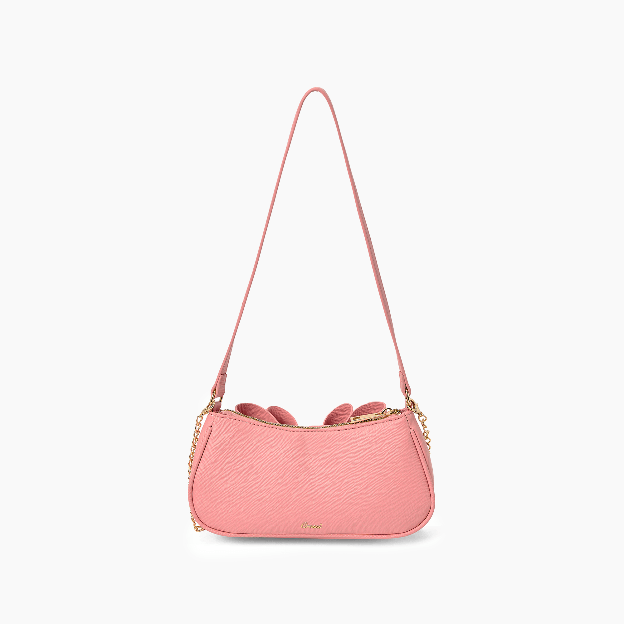Vegan Bow Baguette Mini Crossbody Bag