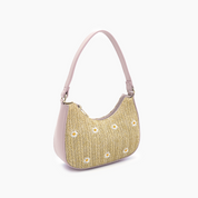 Nyomi Floral Straw Top Handle Shoulder Bag
