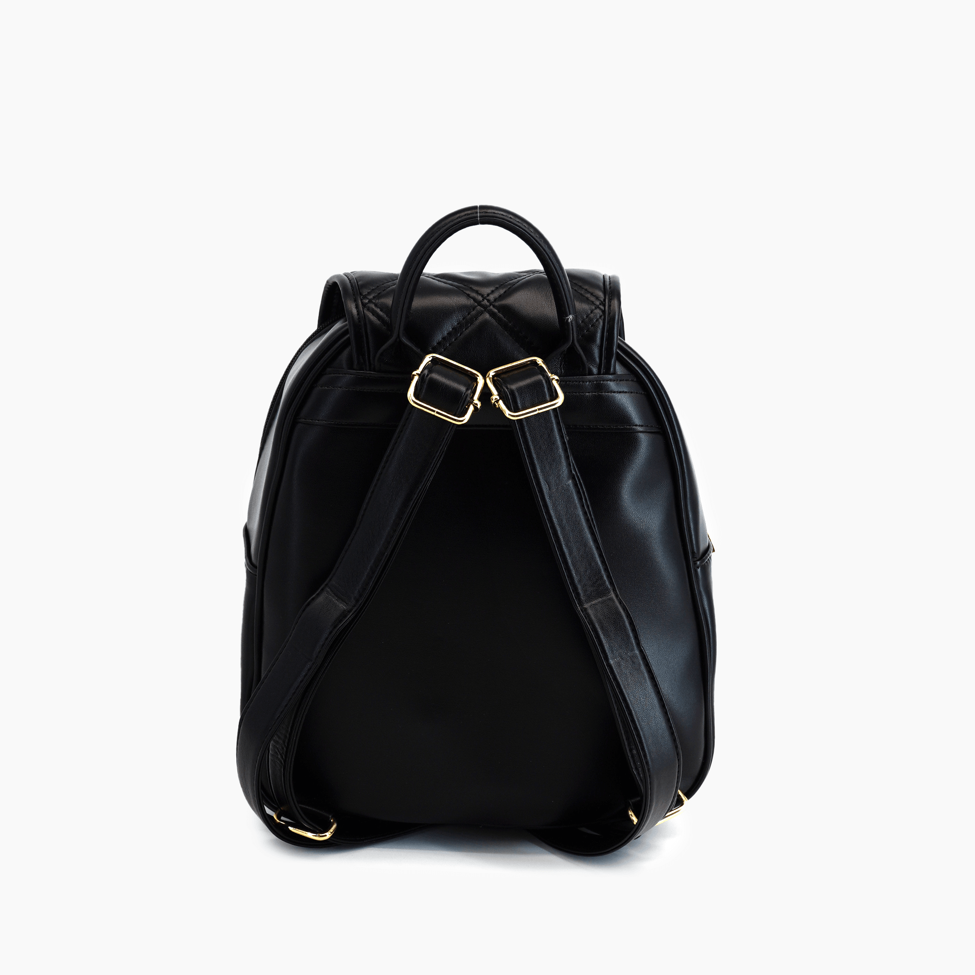 black grainy leather jasmina backpack Sacred Wings Overlap Mini Backpack