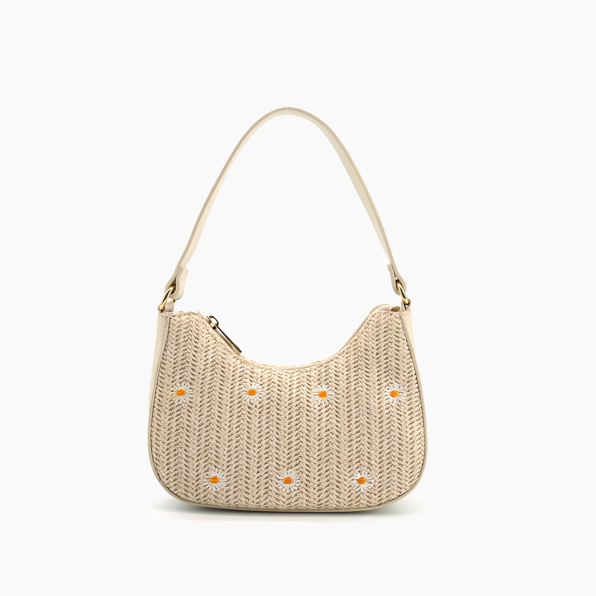 Nyomi Floral Straw Top Handle Shoulder Bag