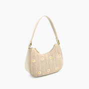 Nyomi Floral Straw Top Handle Shoulder Bag