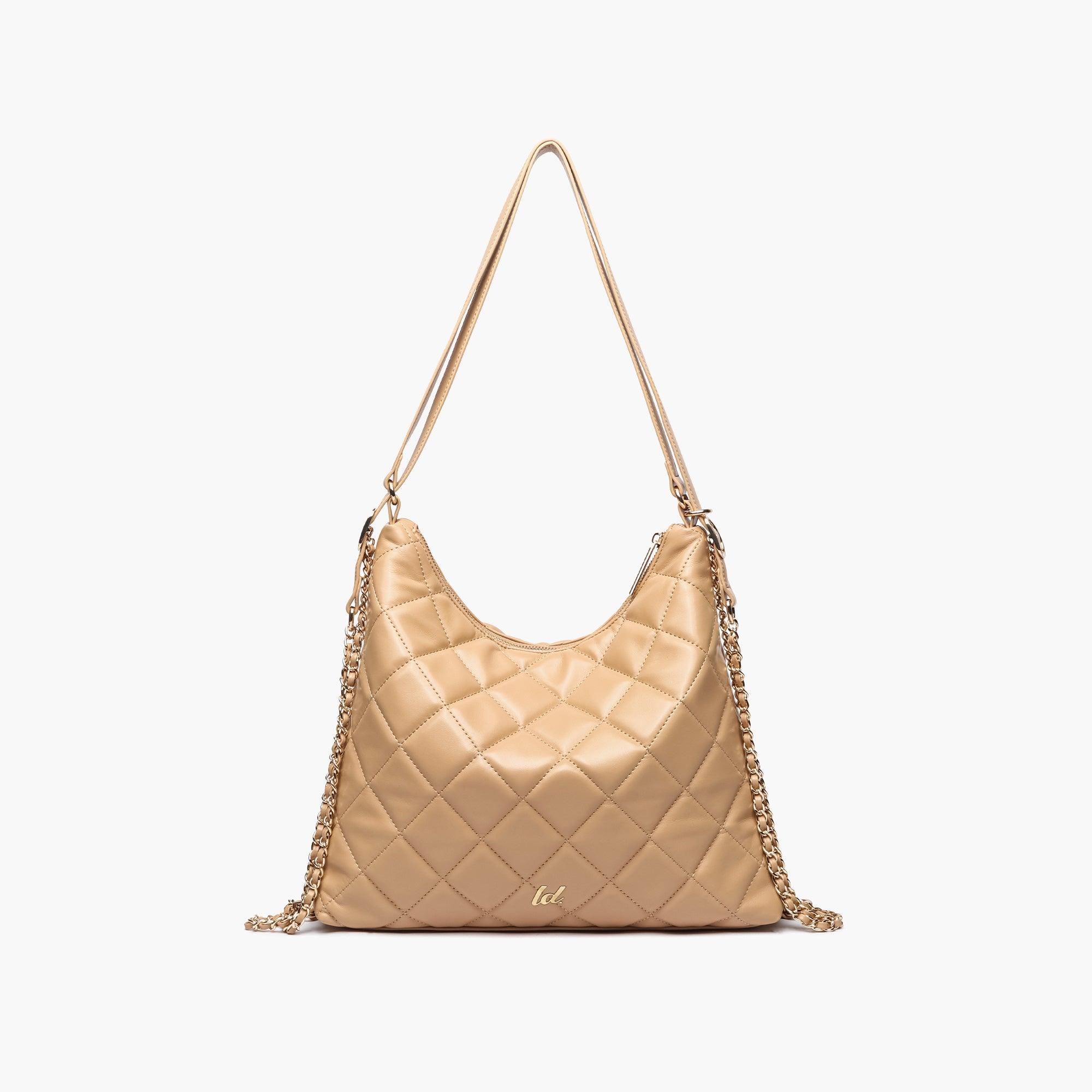 Quilted Vegan Leather Convertible Shoulder Bag