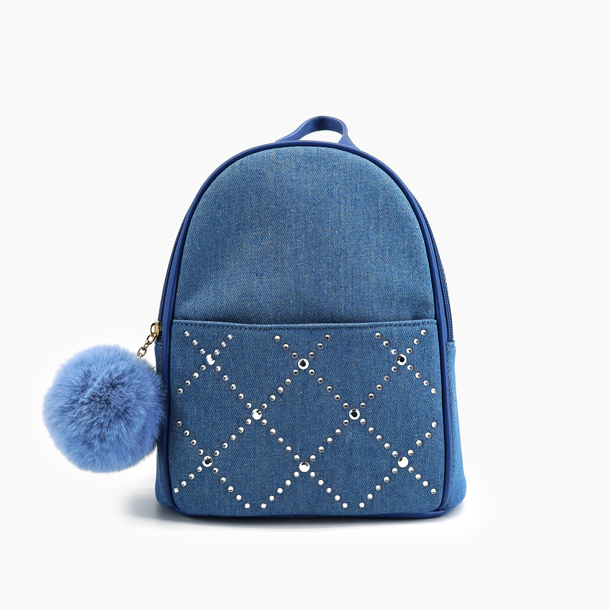 Like Dreams Kingston Denim Rhinestone Backpack Dark Denim
