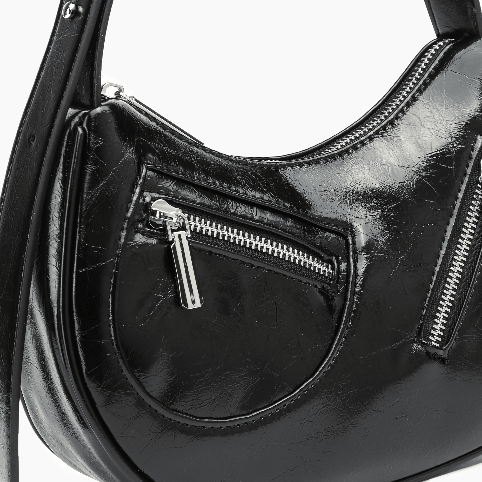 Dolce Crackled Vegan Leather Shoulder Bag