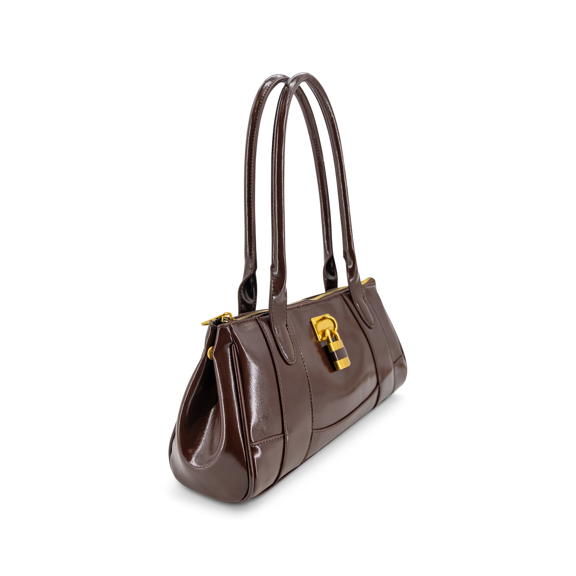 Pecan Lock East West Shoulder Bag