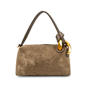 Halo Textured Velvet Shoulder Bag Front View