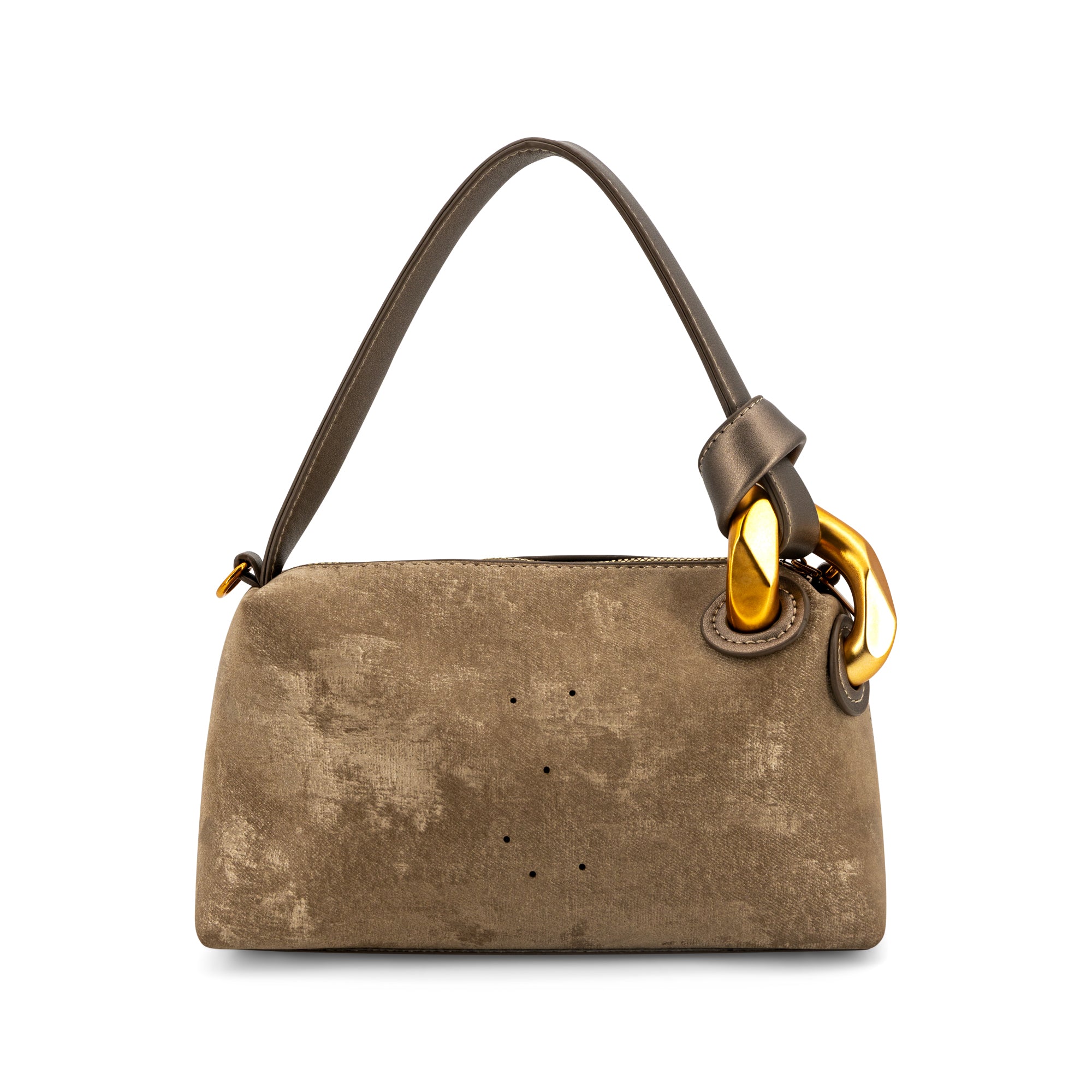 Halo Textured Velvet Shoulder Bag Front View