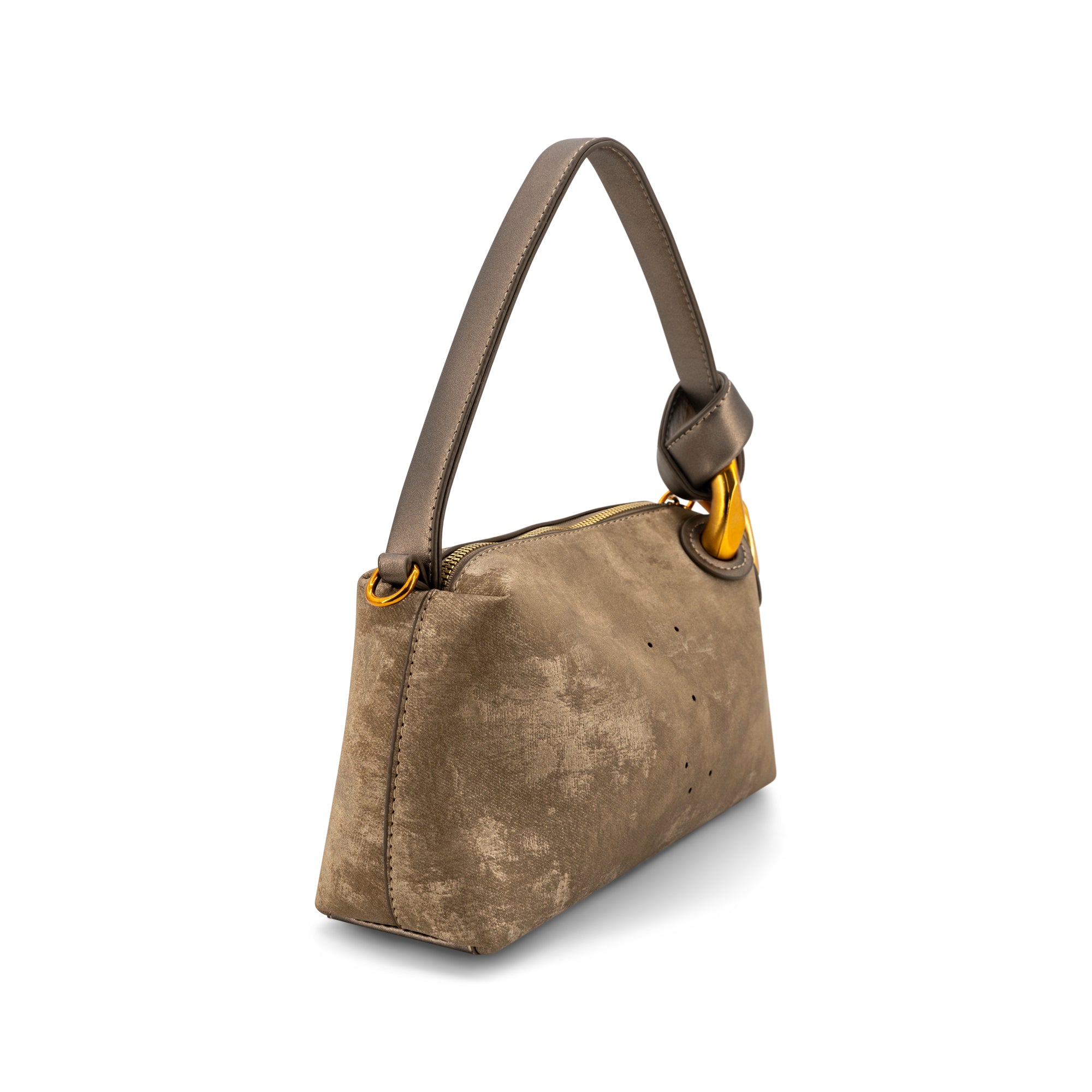 Halo Textured Velvet Shoulder Bag Front View