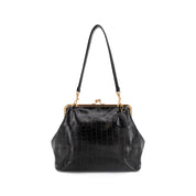 Miette Faux Croc Top Handle Clutch