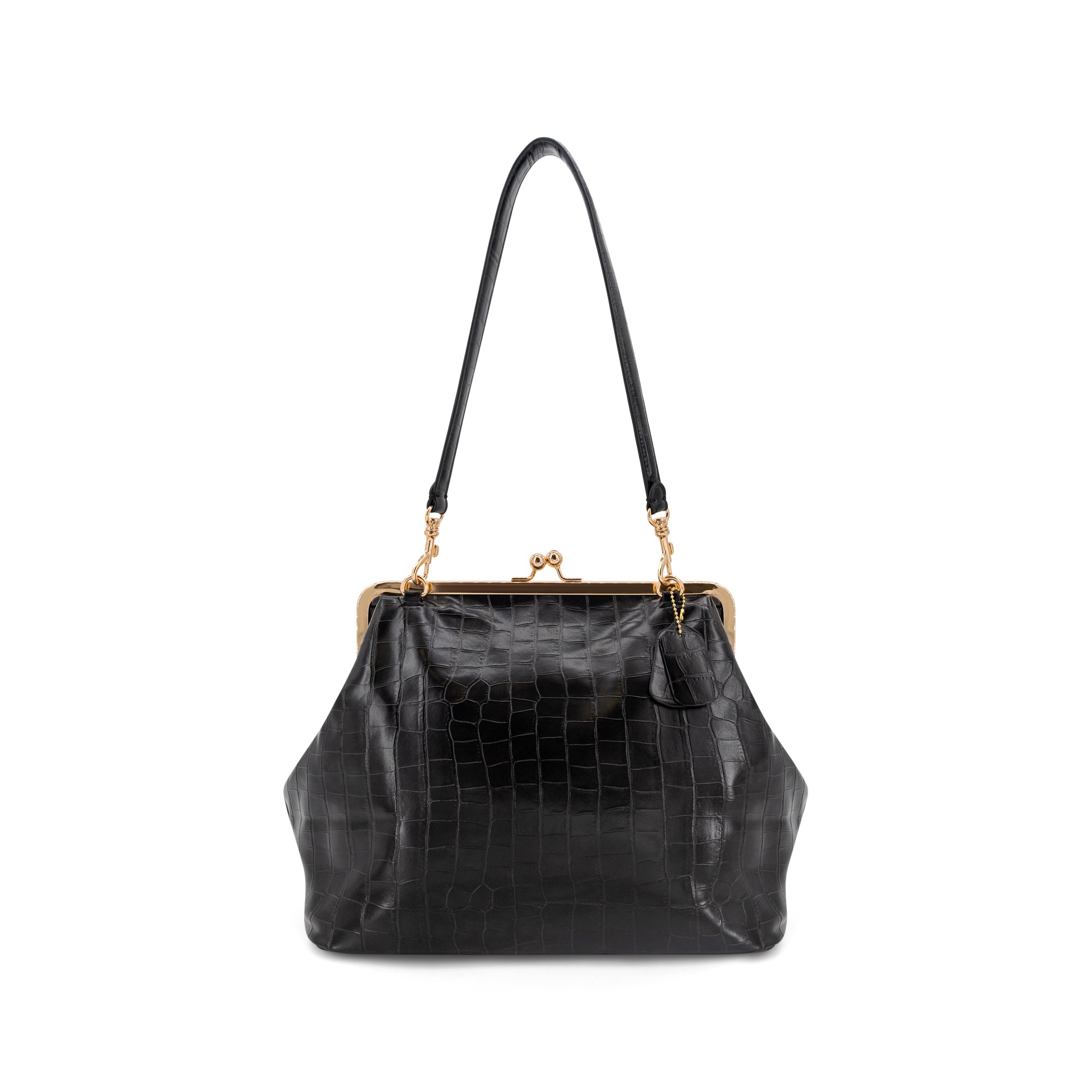 Miette Faux Croc Top Handle Clutch