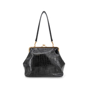 Miette Faux Croc Top Handle Clutch