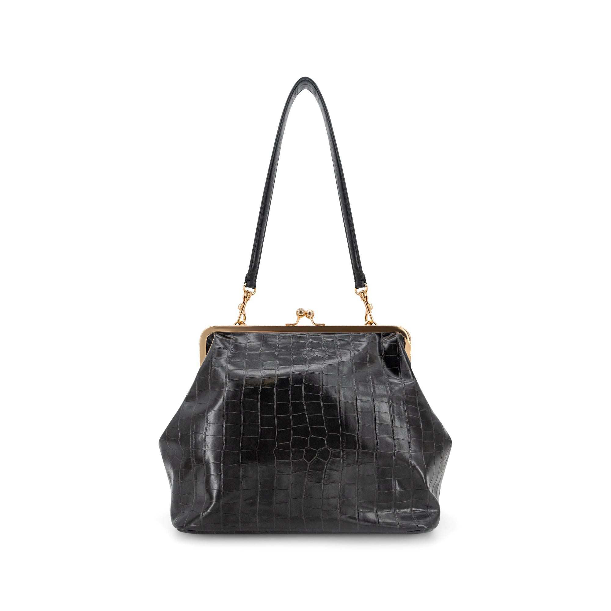 Miette Faux Croc Top Handle Clutch
