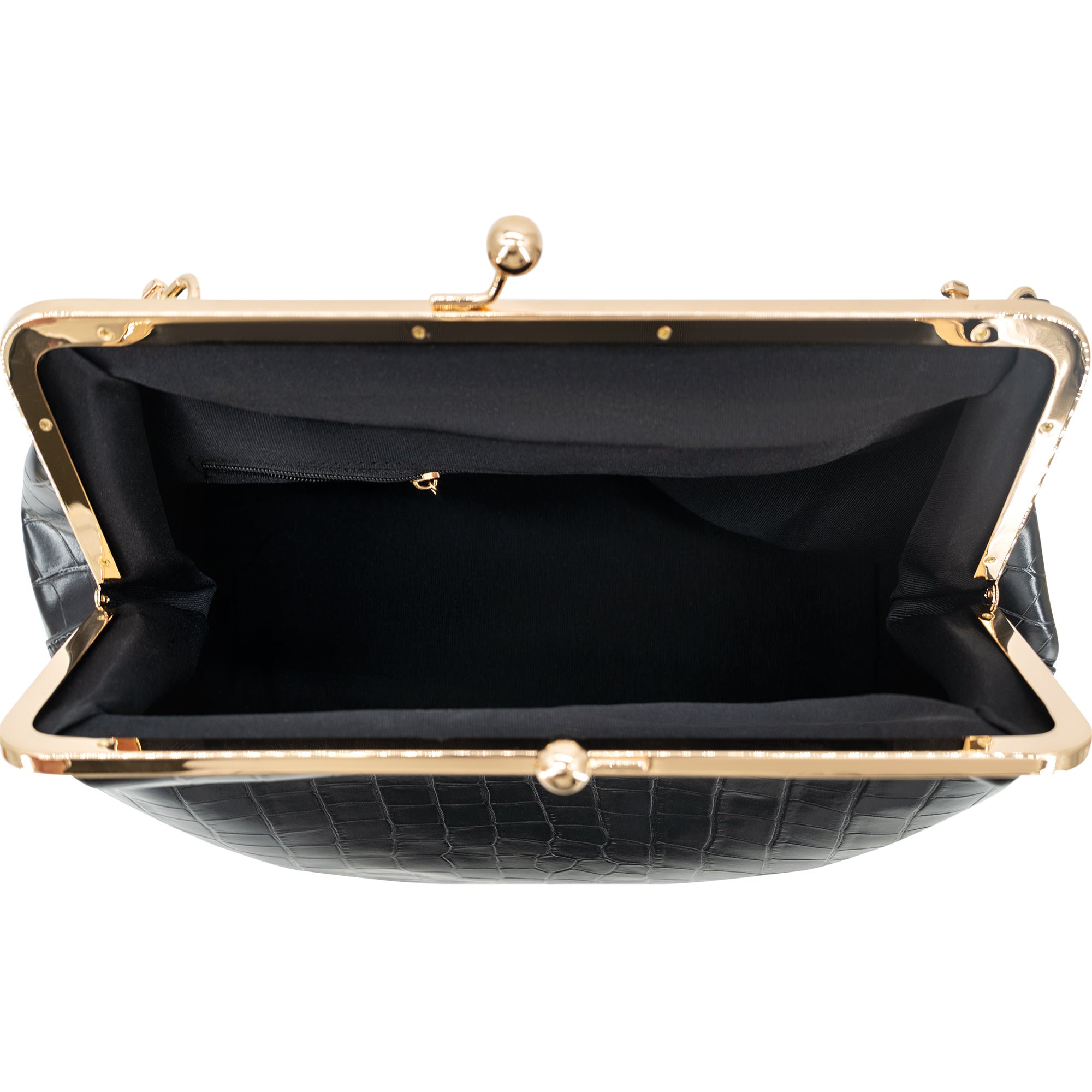 Miette Faux Croc Top Handle Clutch