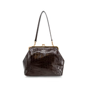 Miette Faux Croc Top Handle Clutch