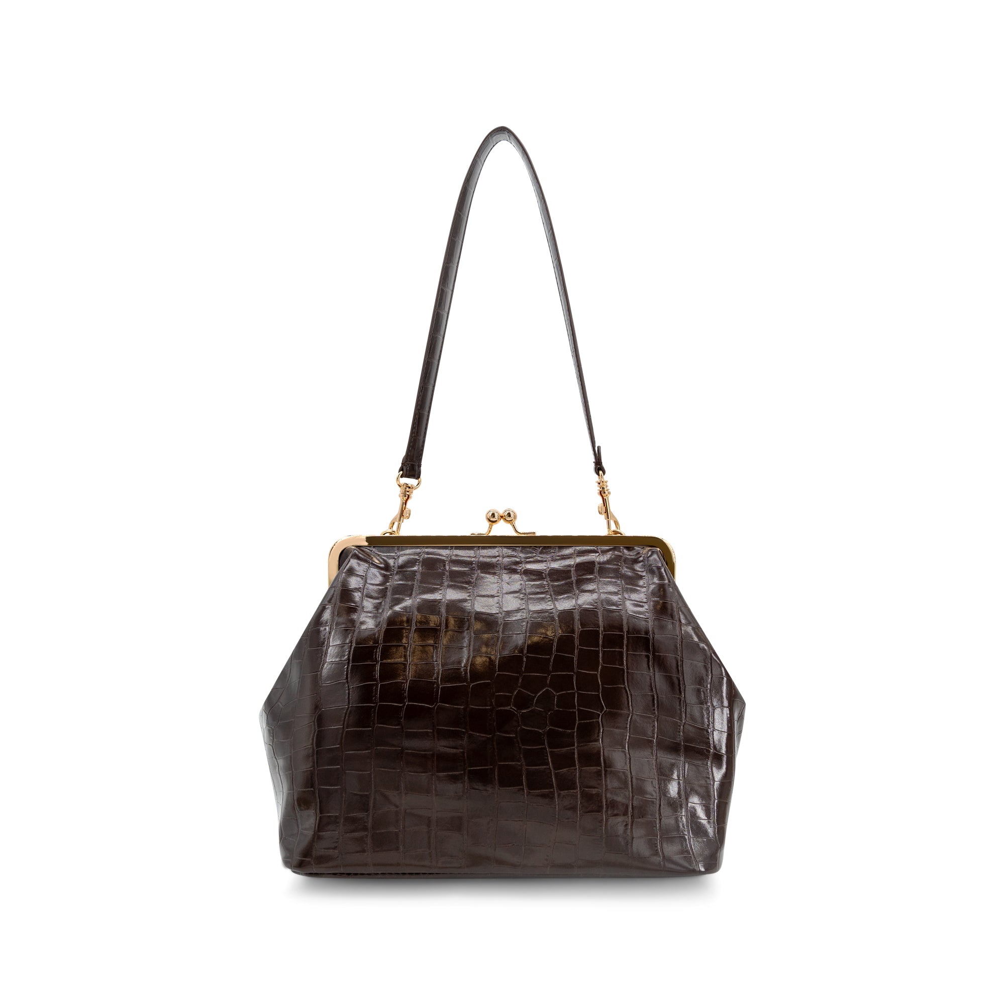Miette Faux Croc Top Handle Clutch
