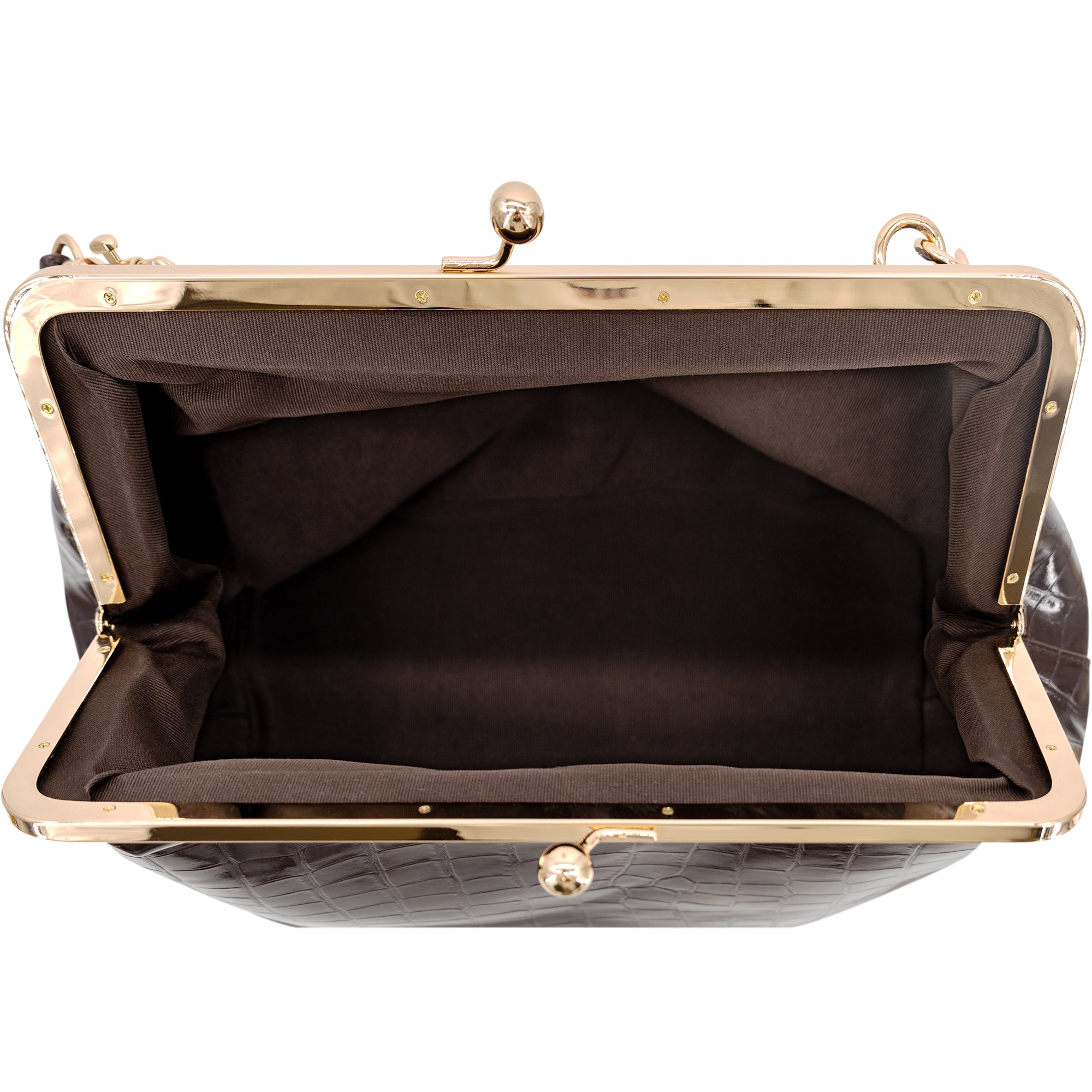 Miette Faux Croc Top Handle Clutch