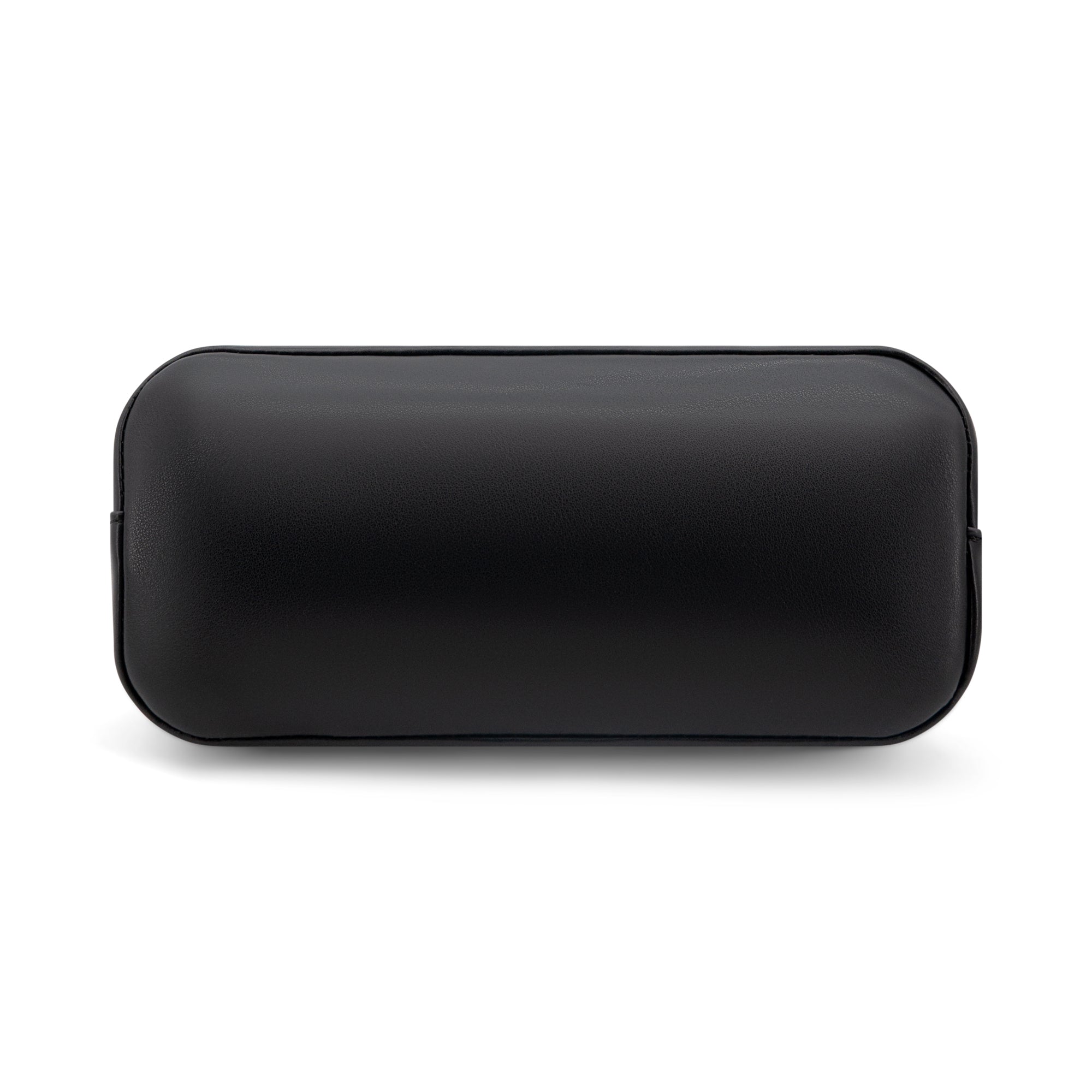 A black rectangular hard case with rounded corners, shown from a top-down view on a plain white background.