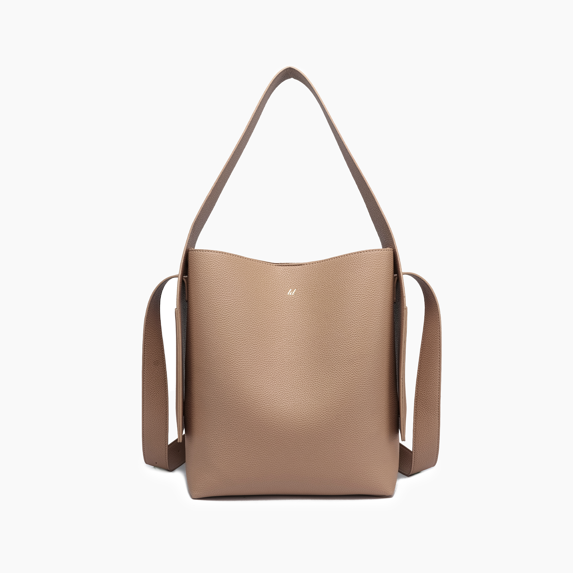 Vegan leather brown tote bag