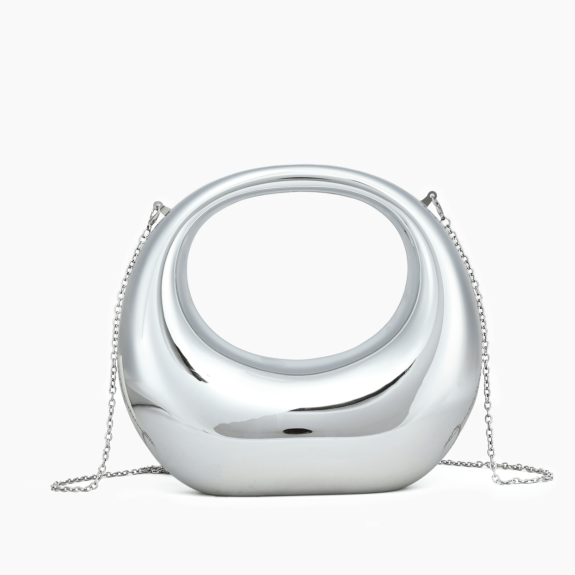 Moonlit Love Metallic Clear Clutch Bag