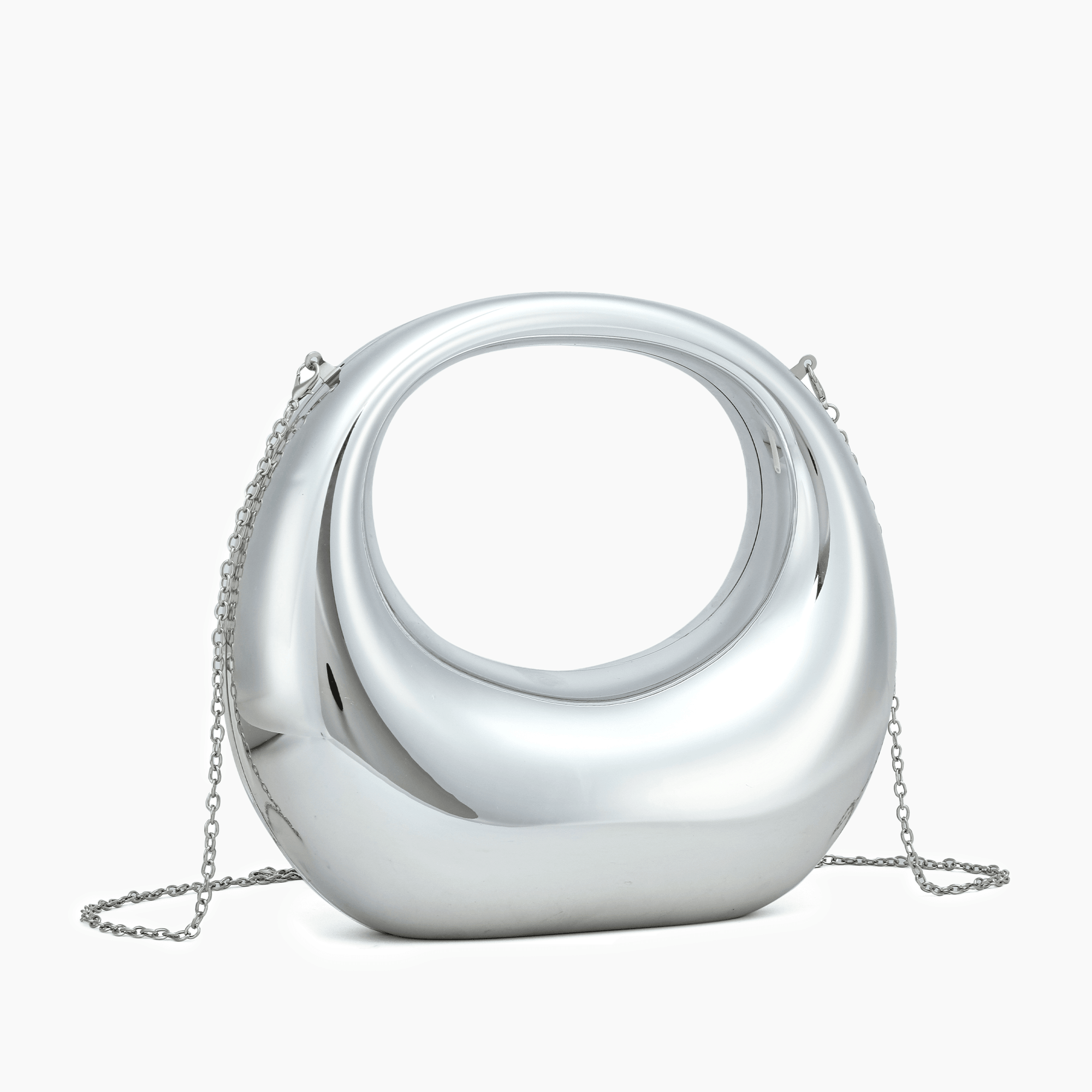 Moonlit Love Metallic Clear Clutch Bag