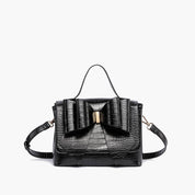 Celia Double Bowtie Vegan Embossed Crossbody Bag