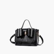 Celia Double Bowtie Vegan Embossed Crossbody Bag