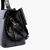 Celia Double Bowtie Vegan Embossed Crossbody Bag