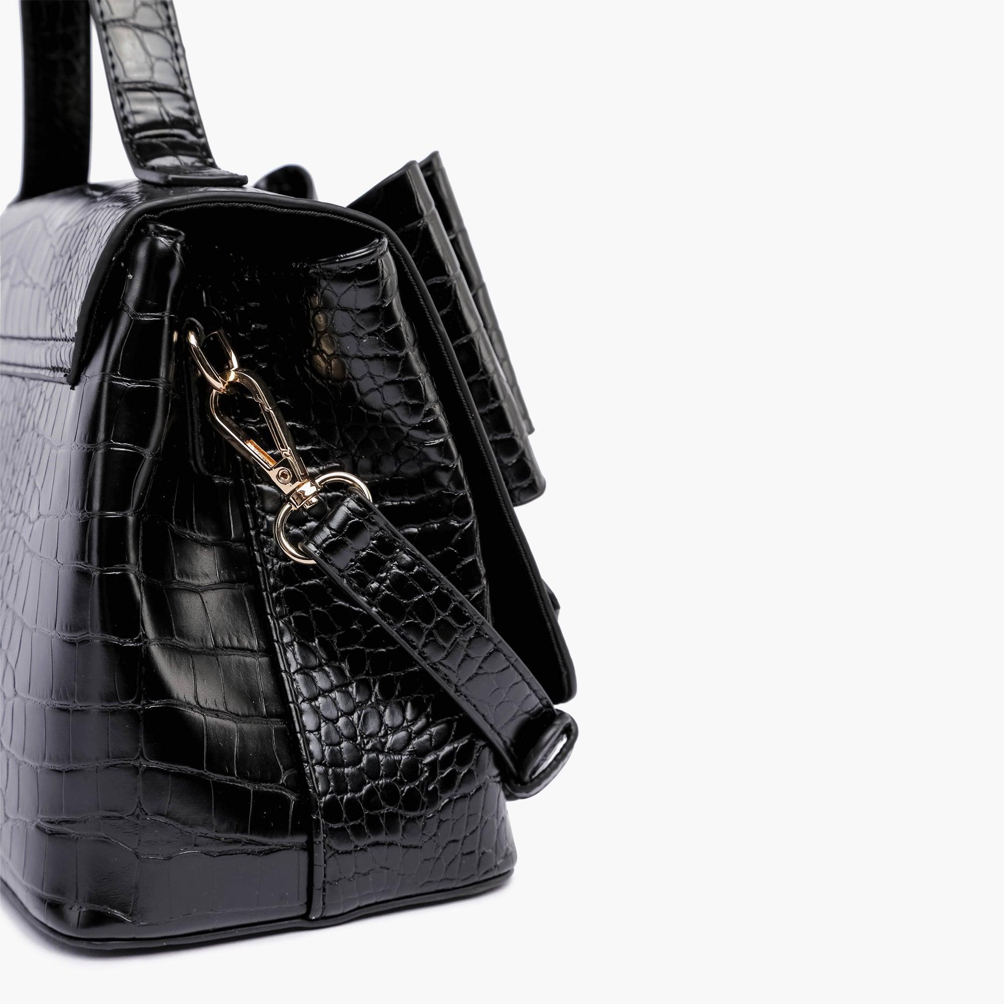 Celia Double Bowtie Vegan Embossed Crossbody Bag