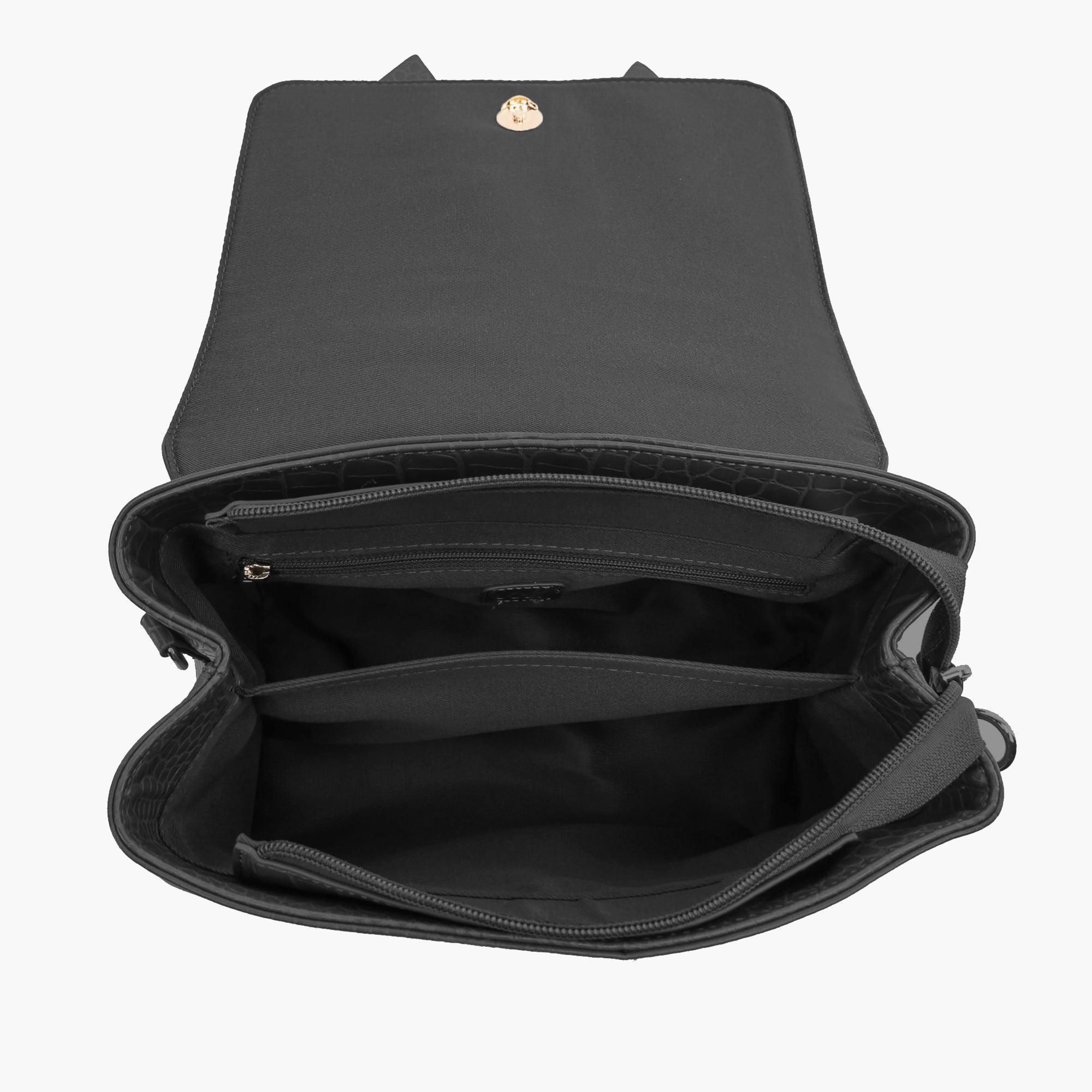 Celia Double Bowtie Vegan Embossed Crossbody Bag