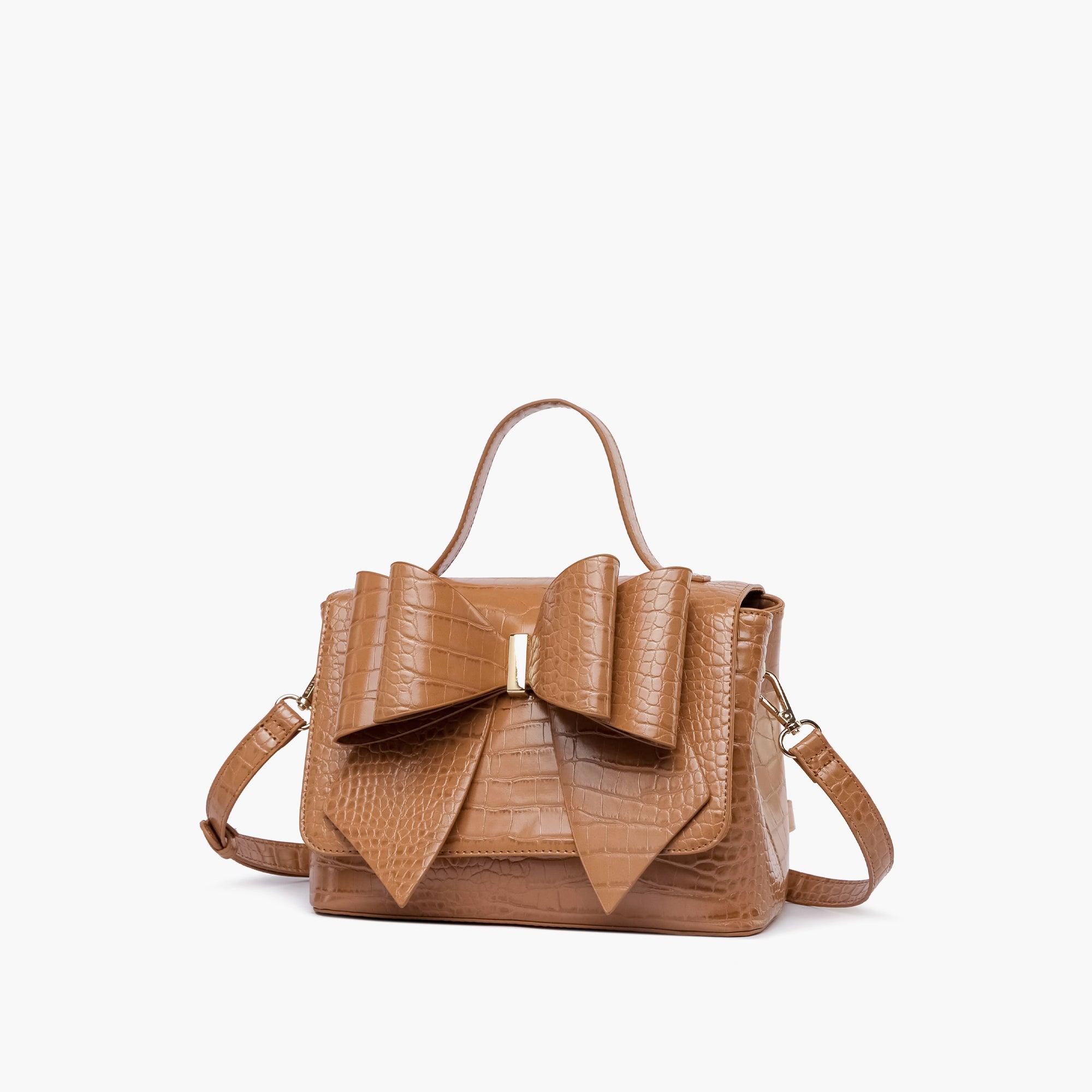 Celia Double Bowtie Embossed Crossbody Bag