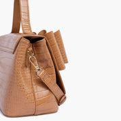 Celia Double Bowtie Vegan Embossed Crossbody Bag